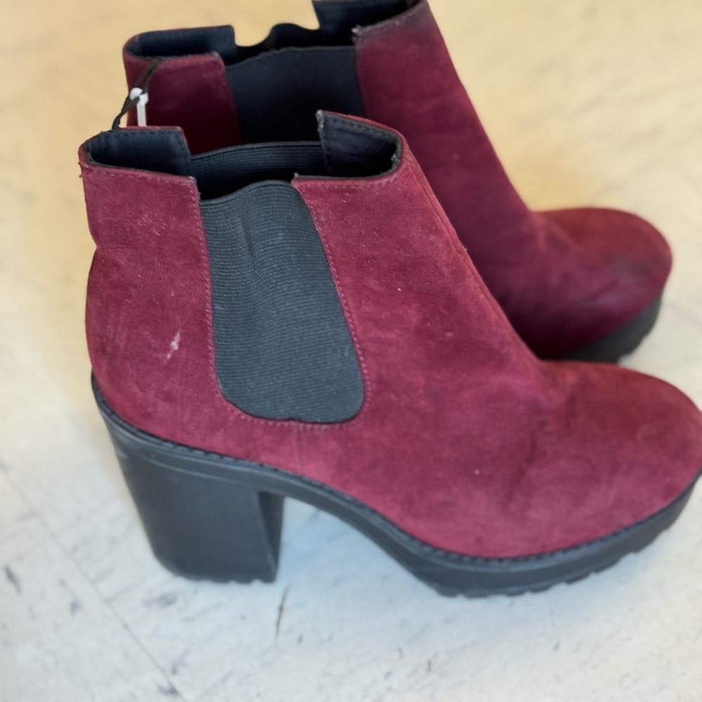 Red and Black Ankle Booties with Sleek Design